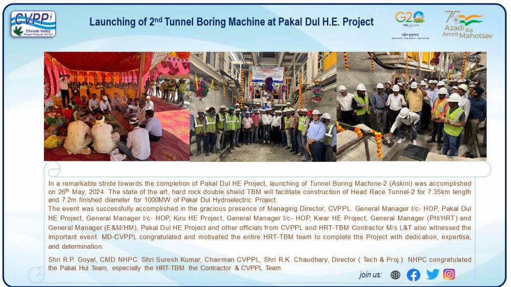 Launching of 2nd Tunnel Boring Machine (Askini) a...