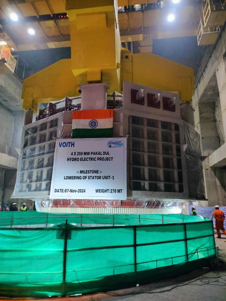 Pakal Dul HE Project: Successful Lowering of Stator in Unit-1