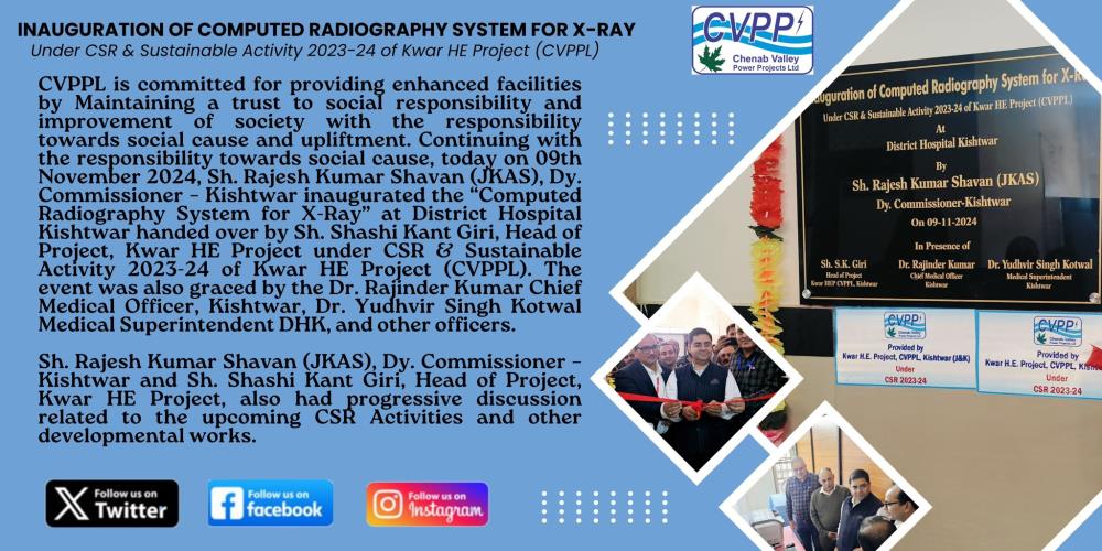 Inauguration of Computed Radiography System for X...