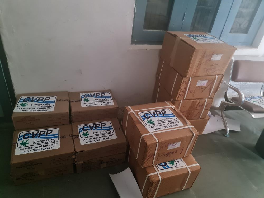 Handing over of Medicines, Health Supplements and Bio-Chemistry Analyser to District Administration, Kishtwar by Kiru HEP under Ongoing CSR Activity for FY 2023-24
