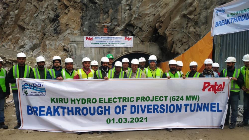 Diversion Tunnel of 624 MW Kiru HE Project day lighted